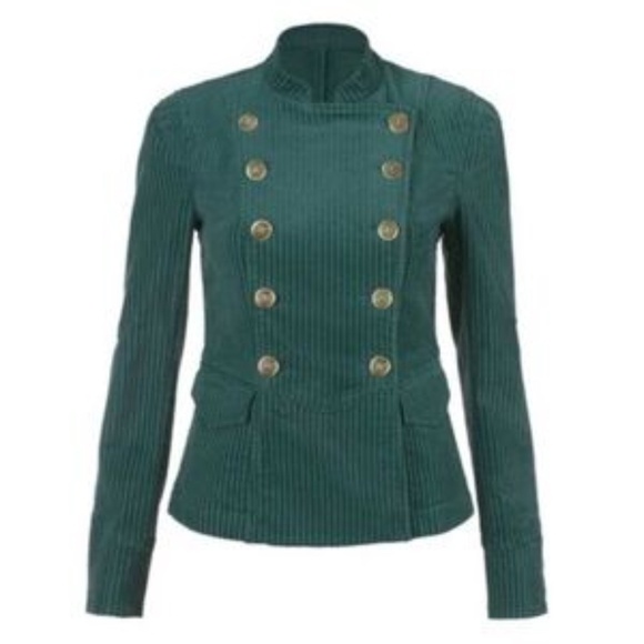 CAbi Military Double Breasted Jacket Legion Green Teal Style #3913 XS - Picture 1 of 15